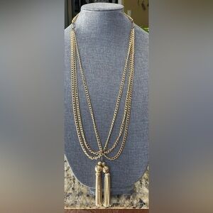 VTG Gold Tone Chain Layered Necklace - Women's Jewelry